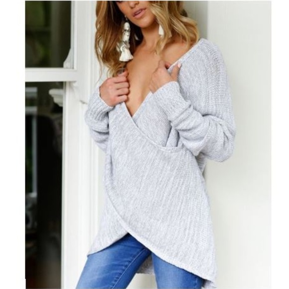 Love Is Real Couture Sweaters - ONE LEFT! V Neck Criss Cross Knit Pullover Sweater